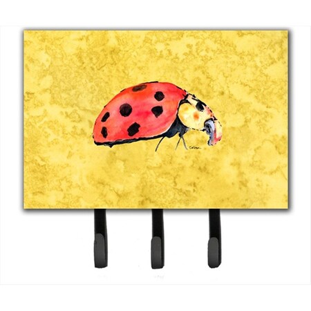 Carolines Treasures 6 x 9 In. Lady Bug on Yellow Leash or Key Holder 8867TH68